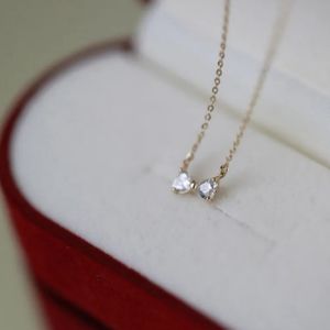 NWOT Dainty Gold Plated 925 Minimalist CZ Bow Necklace